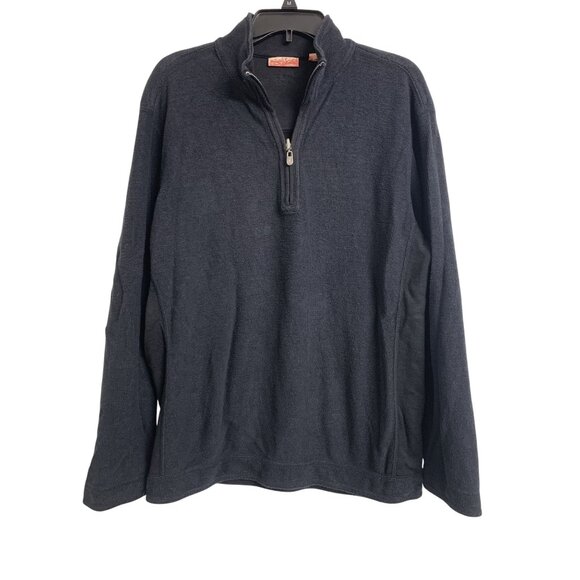Tommy Bahama Denim Reversible Knit Quarter-Zip Pullover Sweater Classic - Picture 1 of 8